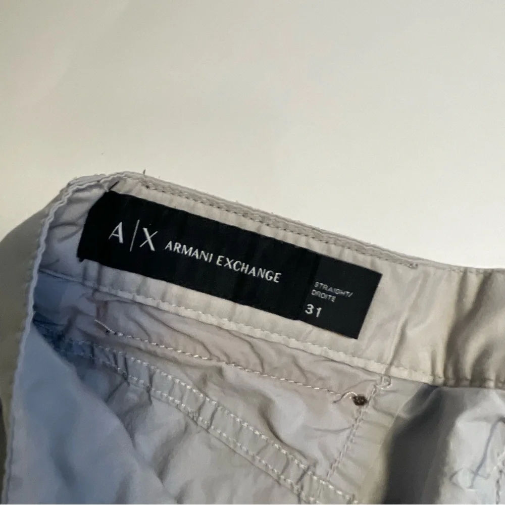 Armani Exchange A|X Mens Gray Flat Front Dress Straight Pants Sz 31 Lightweight - Picture 5 of 10